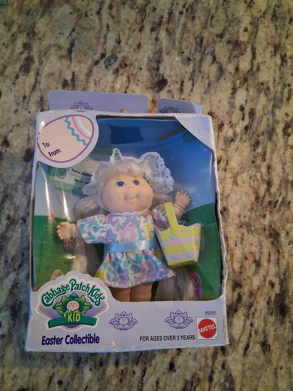 Vintage 1996 Mattel Cabbage Patch Kids Kid Easter Collectible Doll BOX DAMAGE